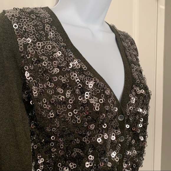 EUC VIctorias Secret olive sequin Sexy Cardi - Picture 4 of 7